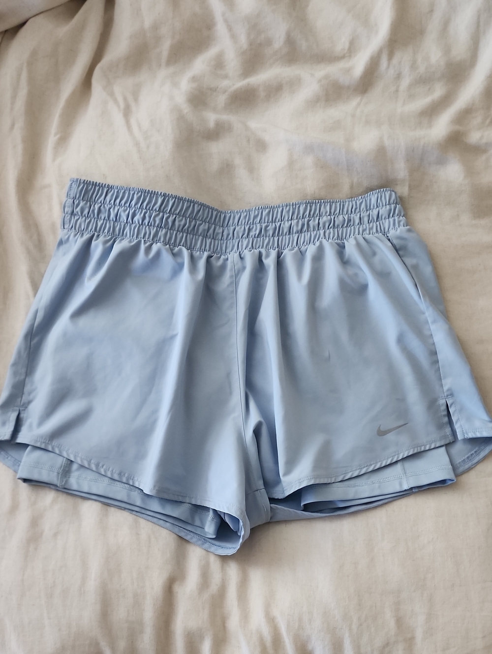 Nike Dri Fit Women's Sky Blue Athletic Running Shorts L